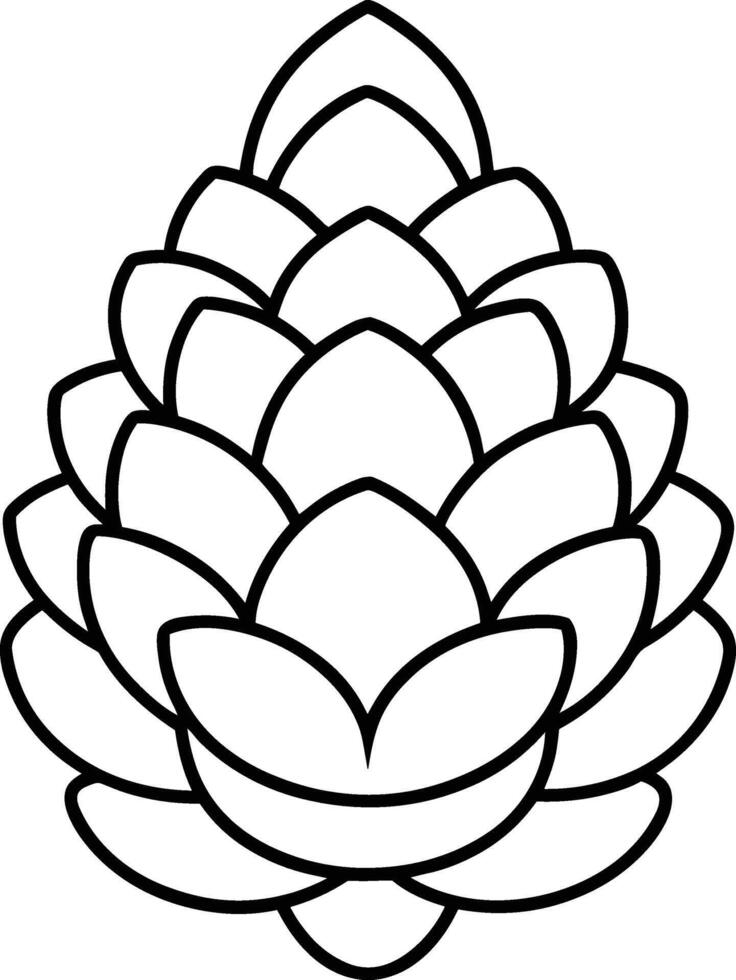 Pine Cone Outline - Minimalist Autumn Fall Illustration vector