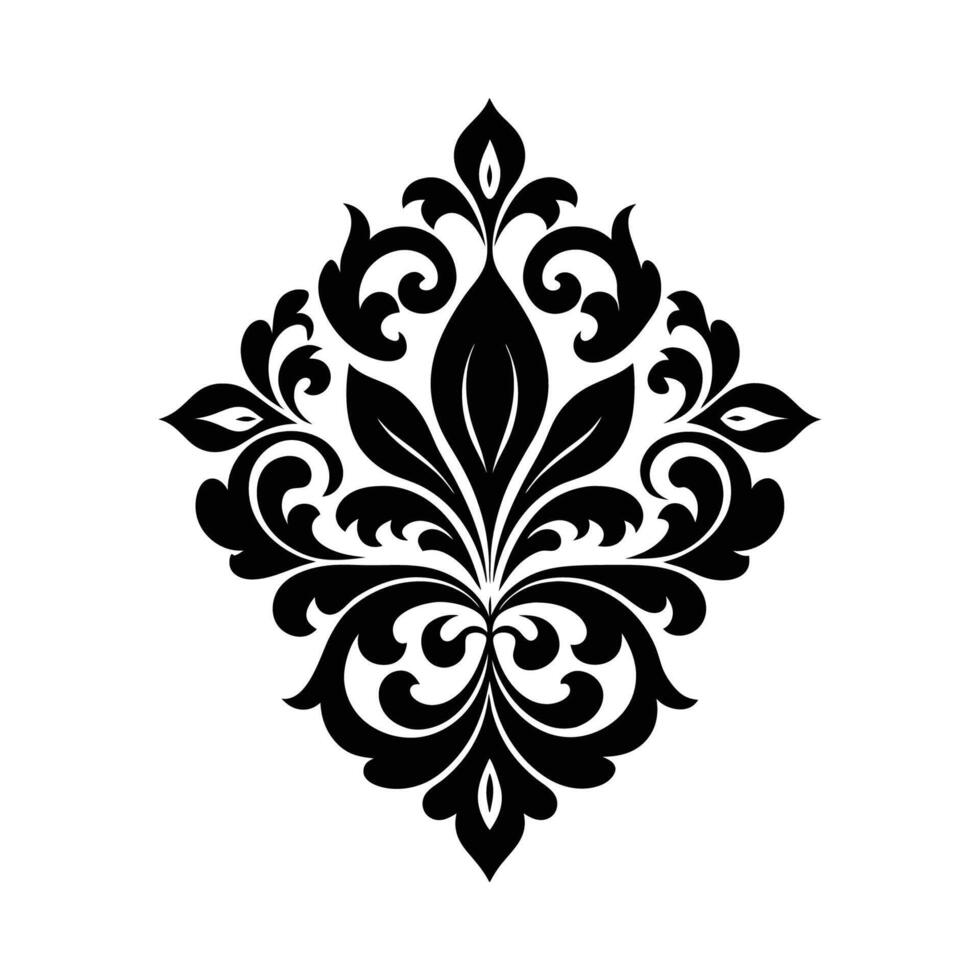 A black and white design with a floral pattern vector