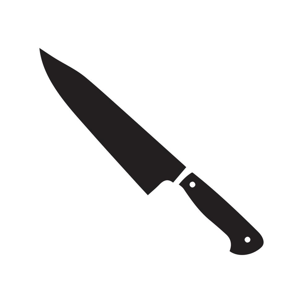 A knife is shown on a white background vector