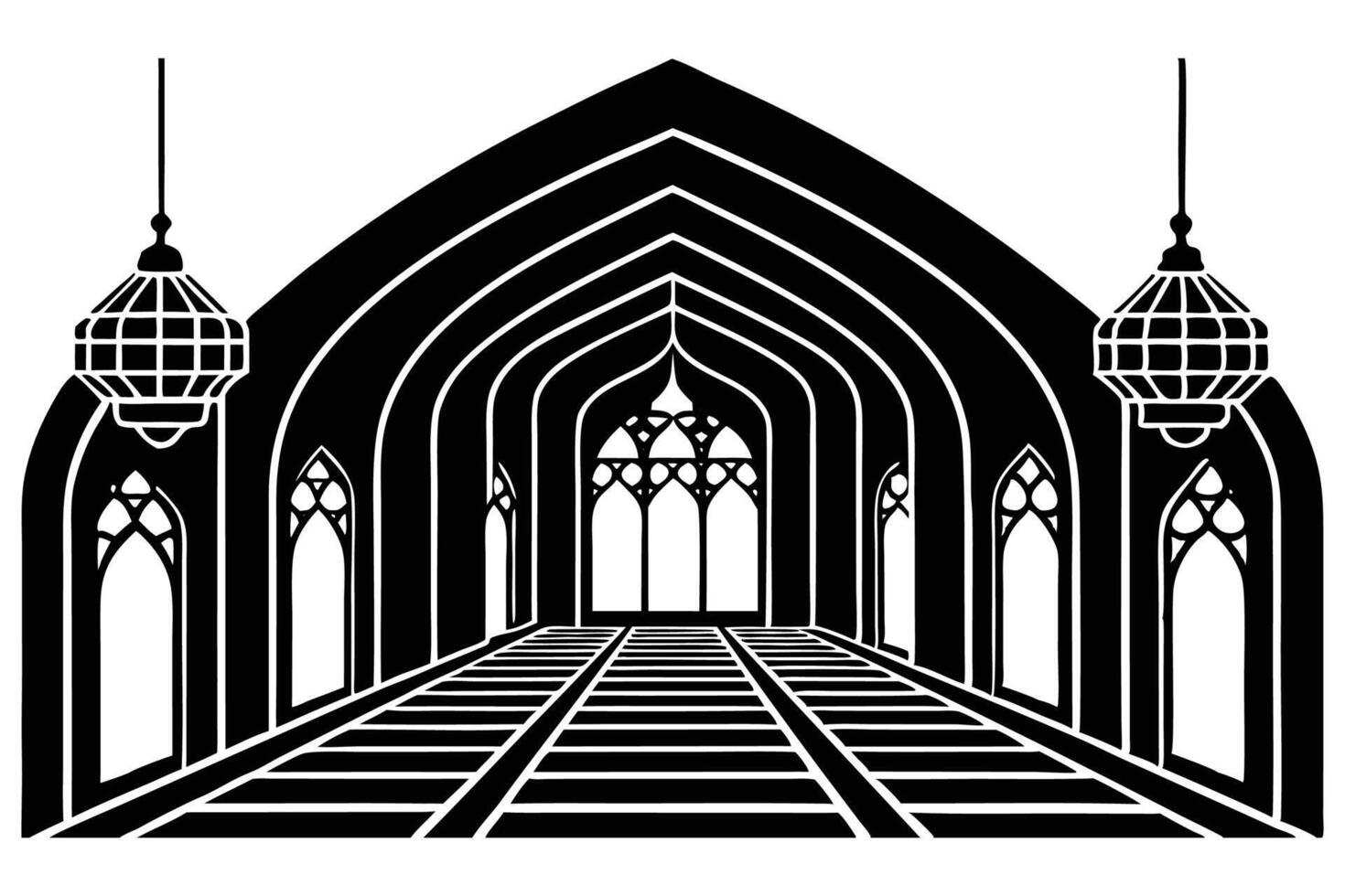 A black and white illustration of a church vector