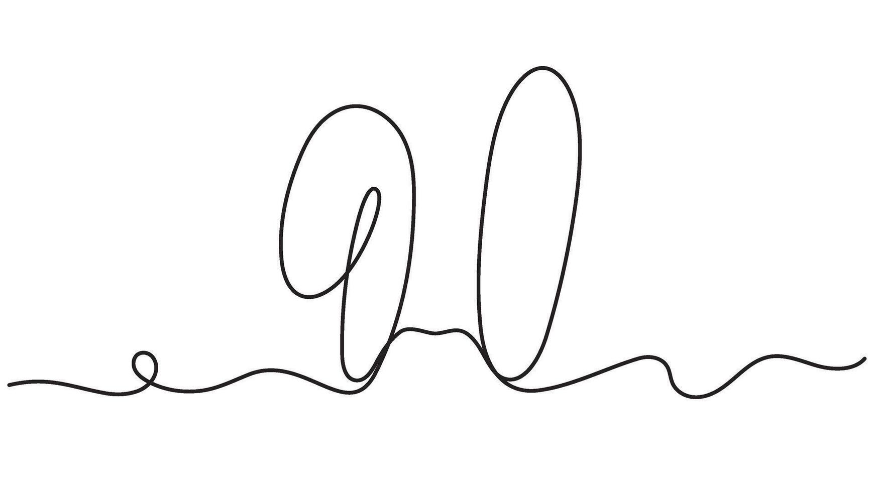 Continuous Line Drawing of Bunny Ears for Easter Celebrations Symbolizing Spring vector