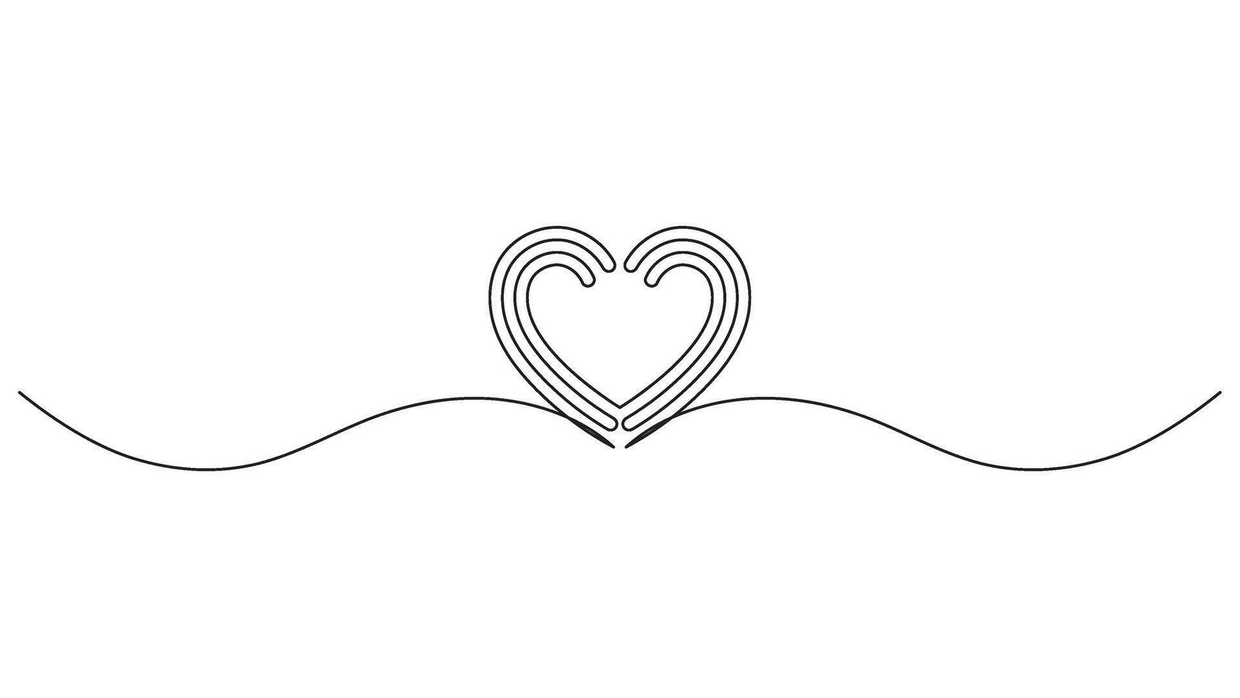 Elegant minimalist heart line art, a symbol of love and connection concept vector