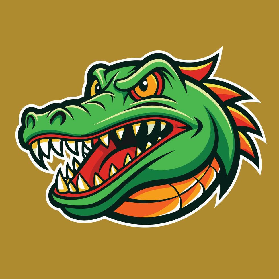 An alligator mascot head with a large mouth vector