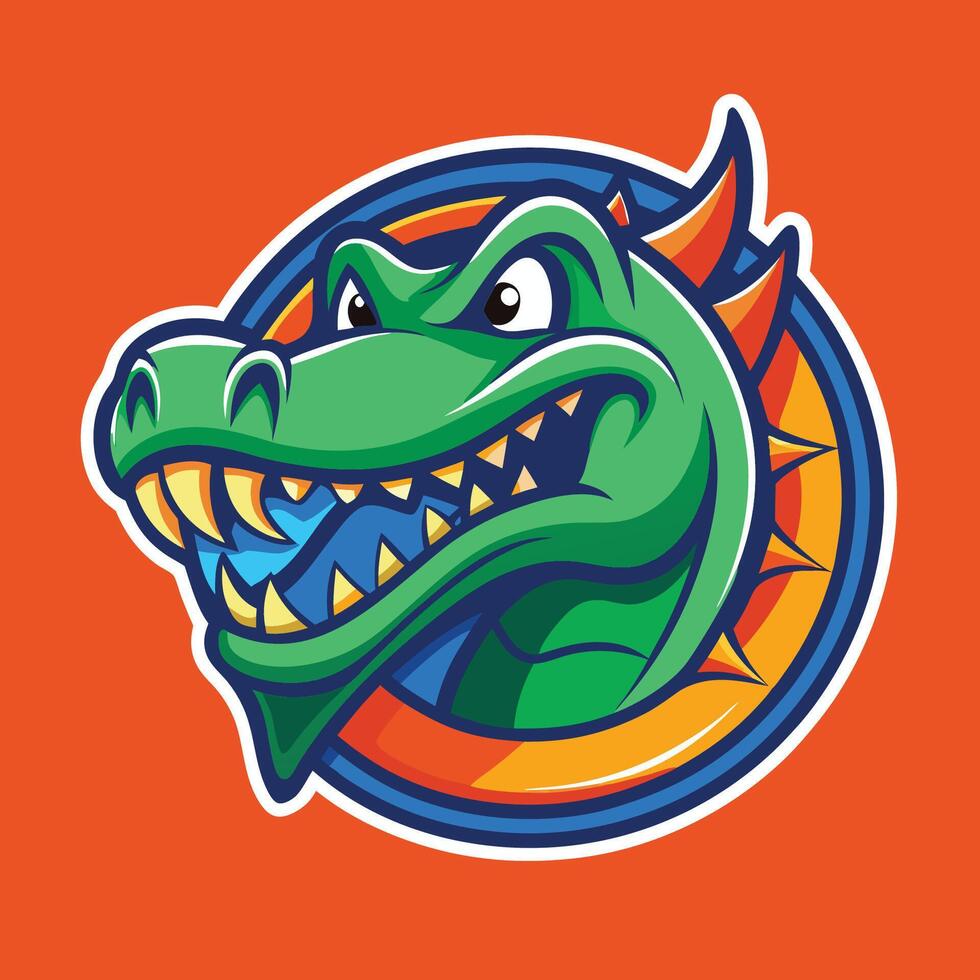 An image of a cartoon crocodile head vector