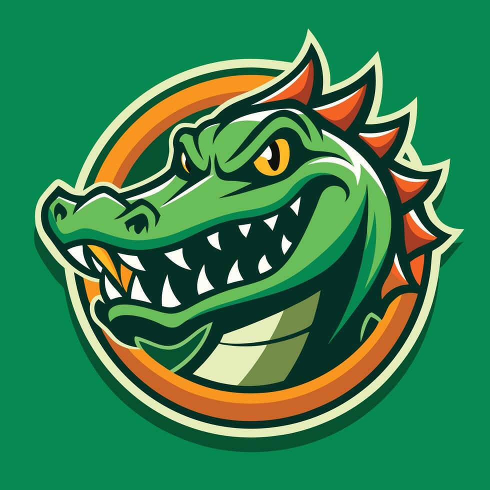 An alligator head with a big mouth and teeth vector