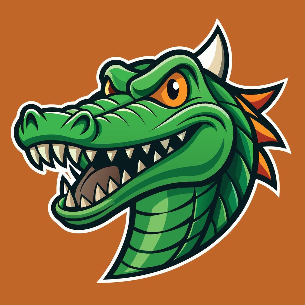 An alligator head mascot with an angry face vector