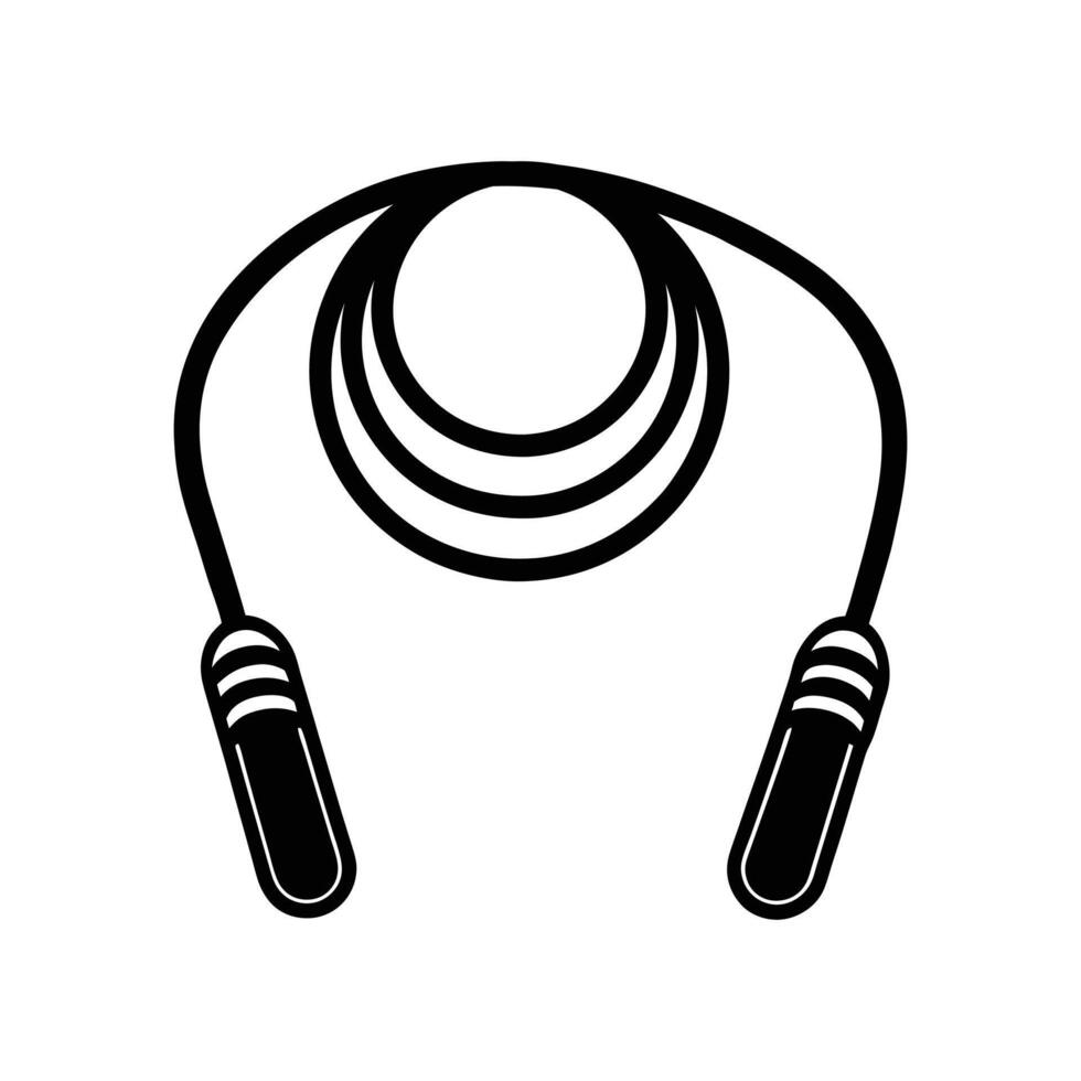 Silhouette illustration of a skipping rope. vector