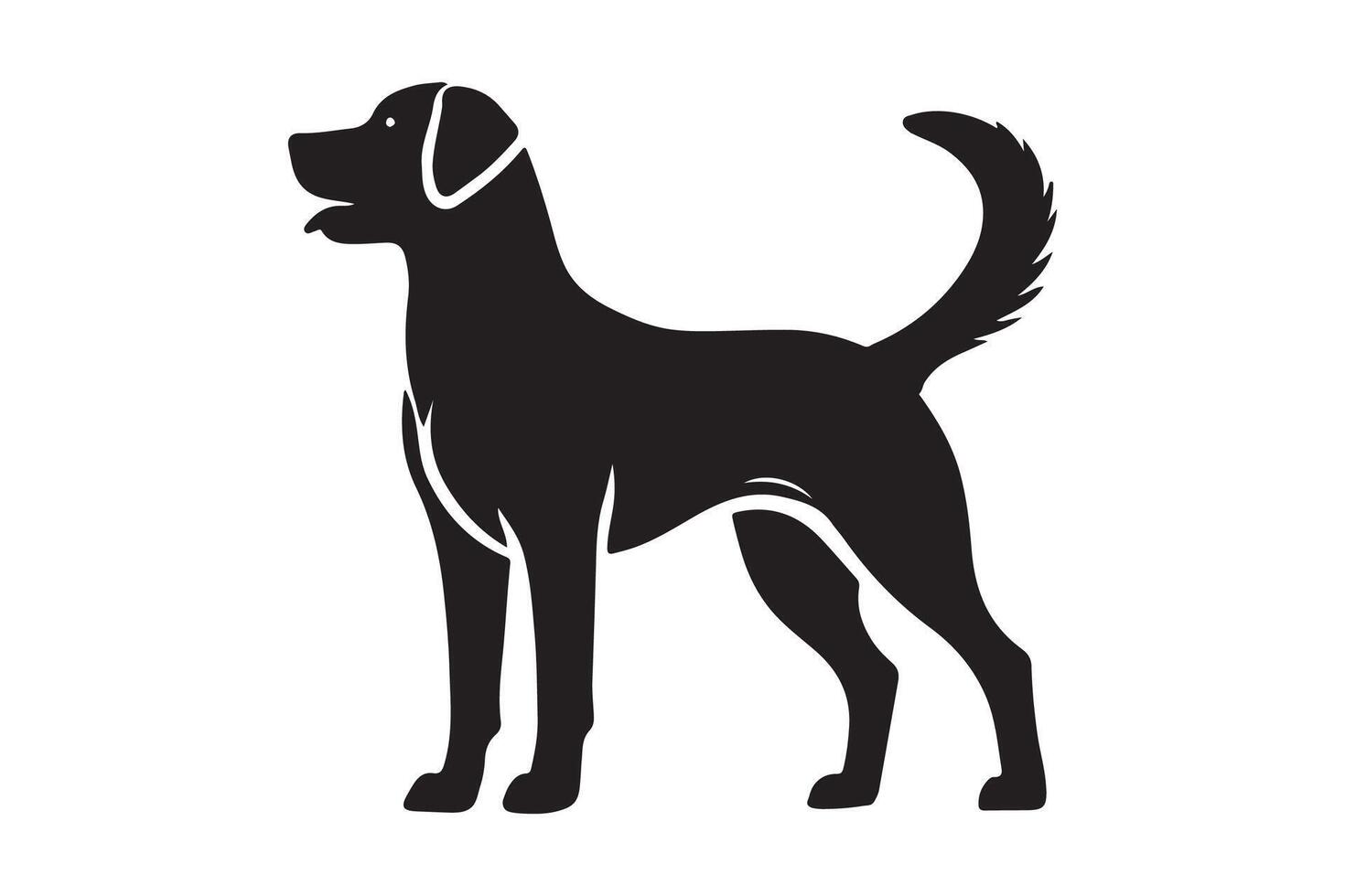 Black dog silhouette on white background vector