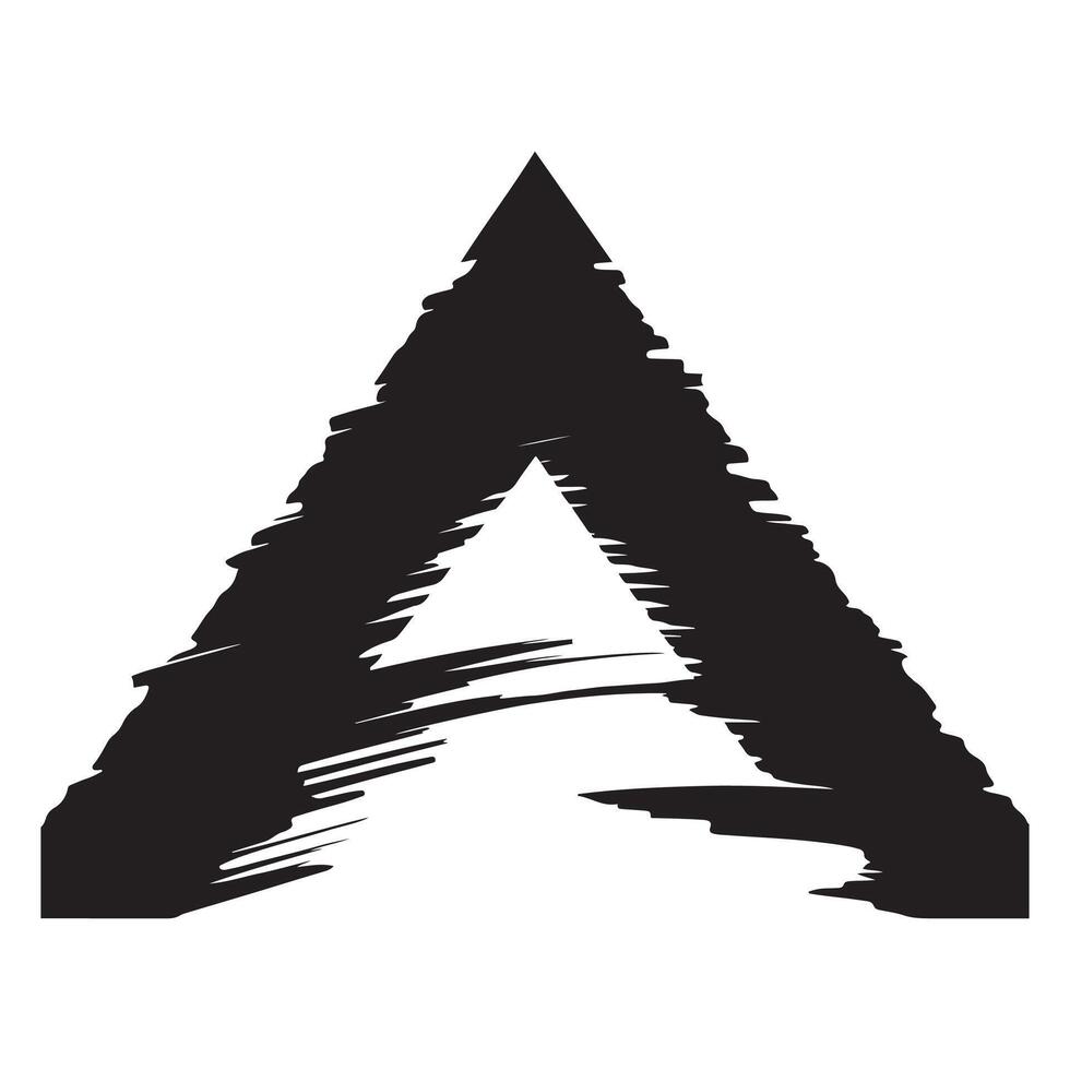 Abstract triangle graphic with textured brushstrokes. vector