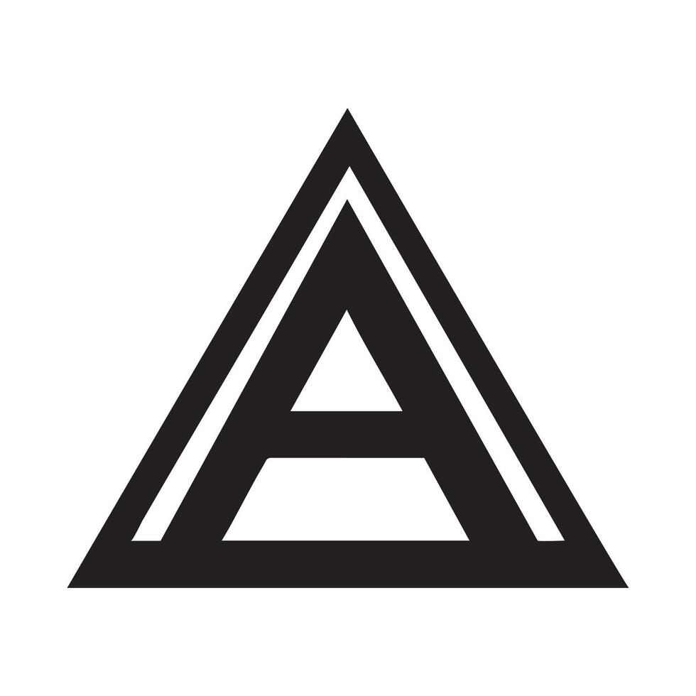 The letter a is in a triangle vector