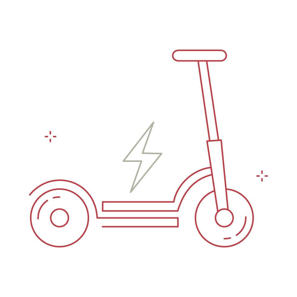 Battery-Powered Electric Scooter Icon Design vector