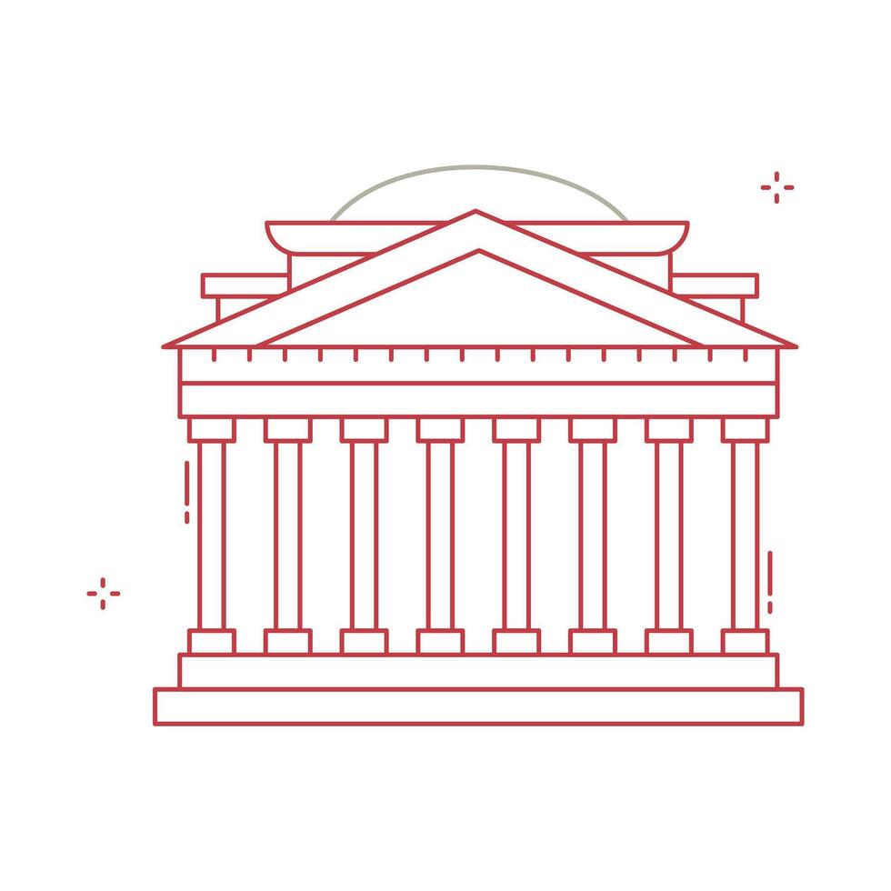 Historic Roman Pantheon Temple Icon Design vector