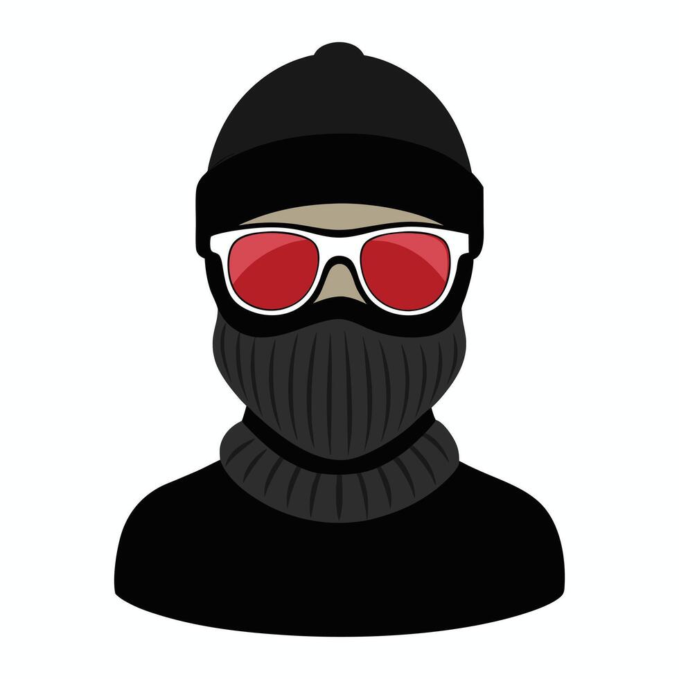 a man wearing a scarf and sunglasses vector