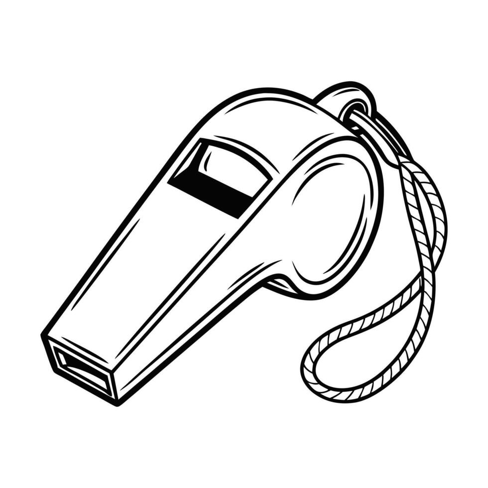 a whistle is shown in a black and white drawing vector