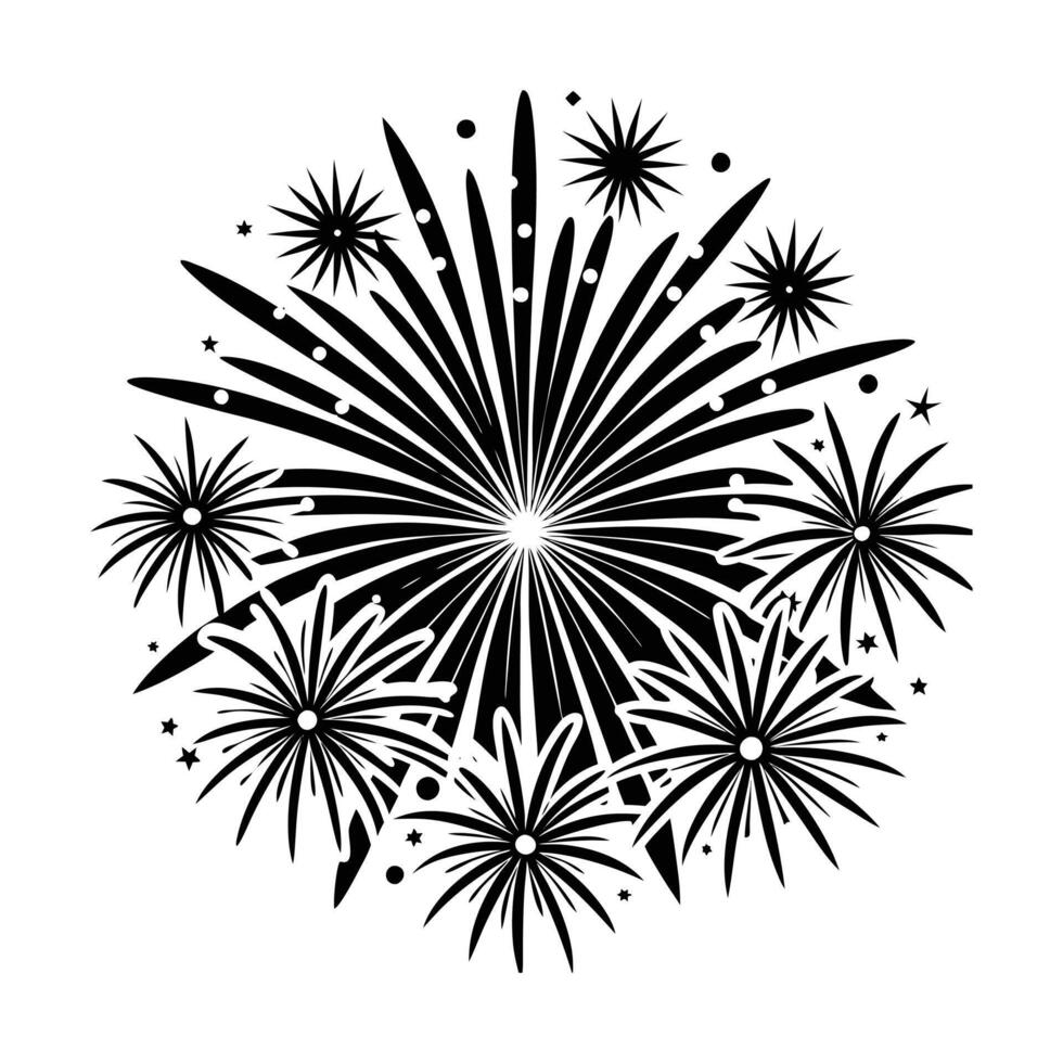 fireworks illustration white background. vector
