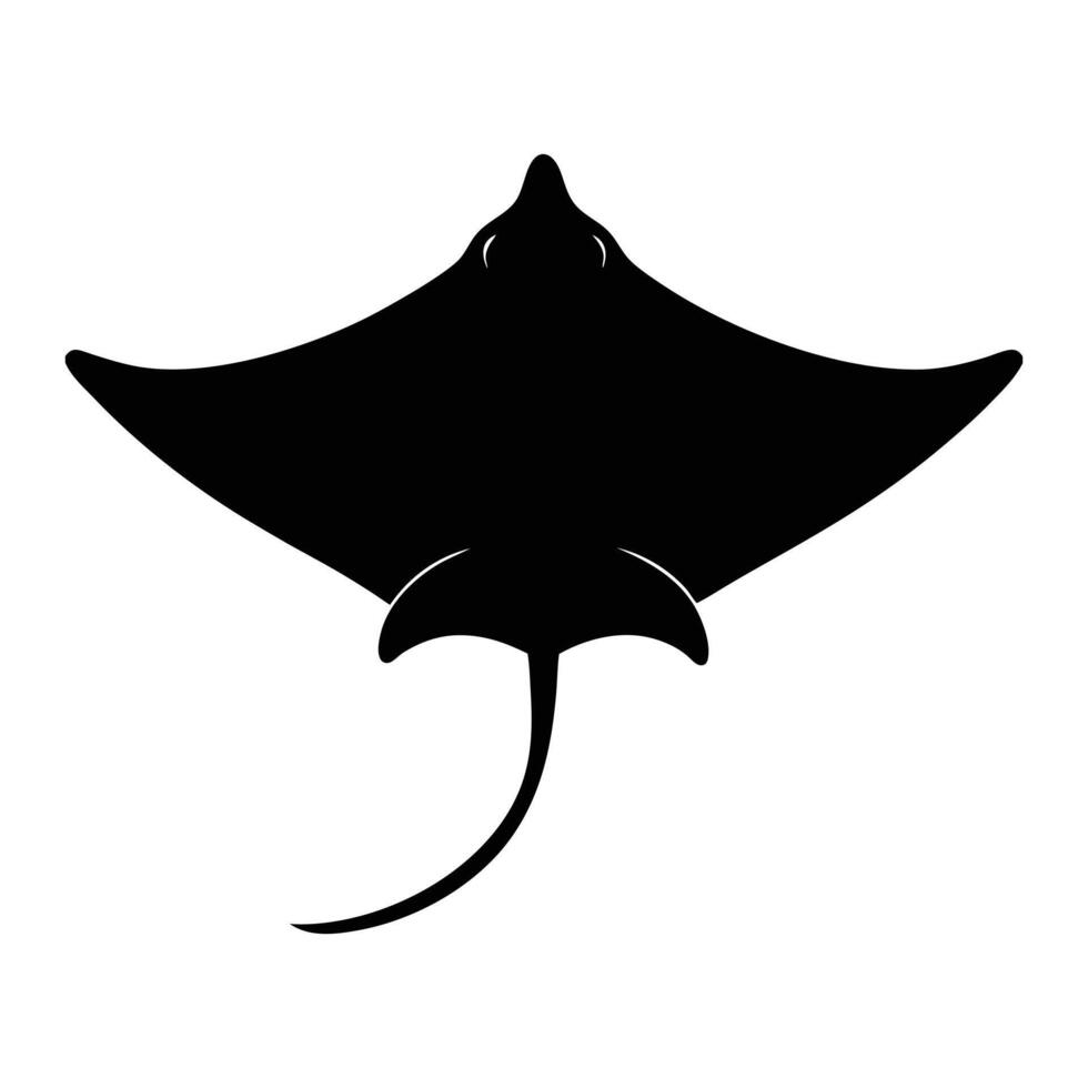 a black and white silhouette of a stingray vector