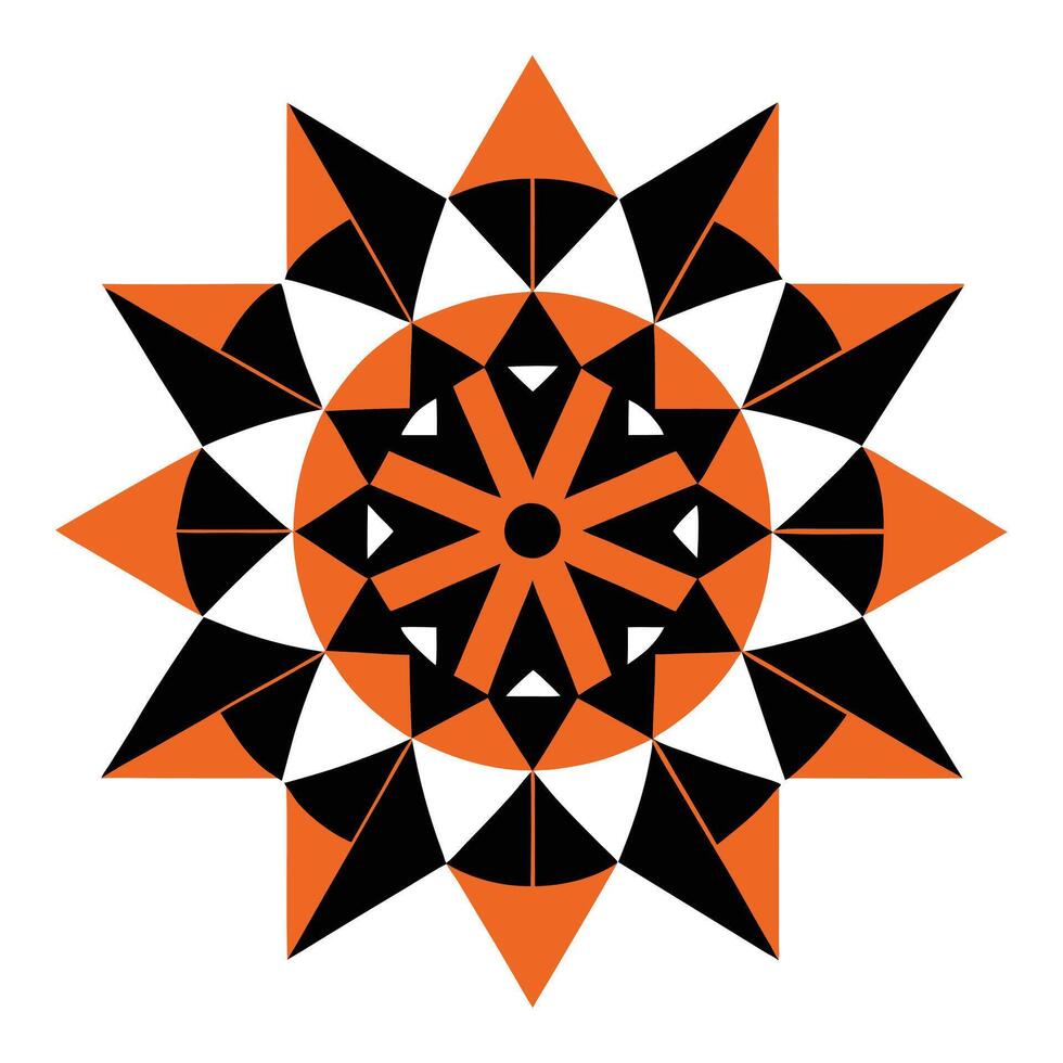 a black and orange geometric design on a white background vector
