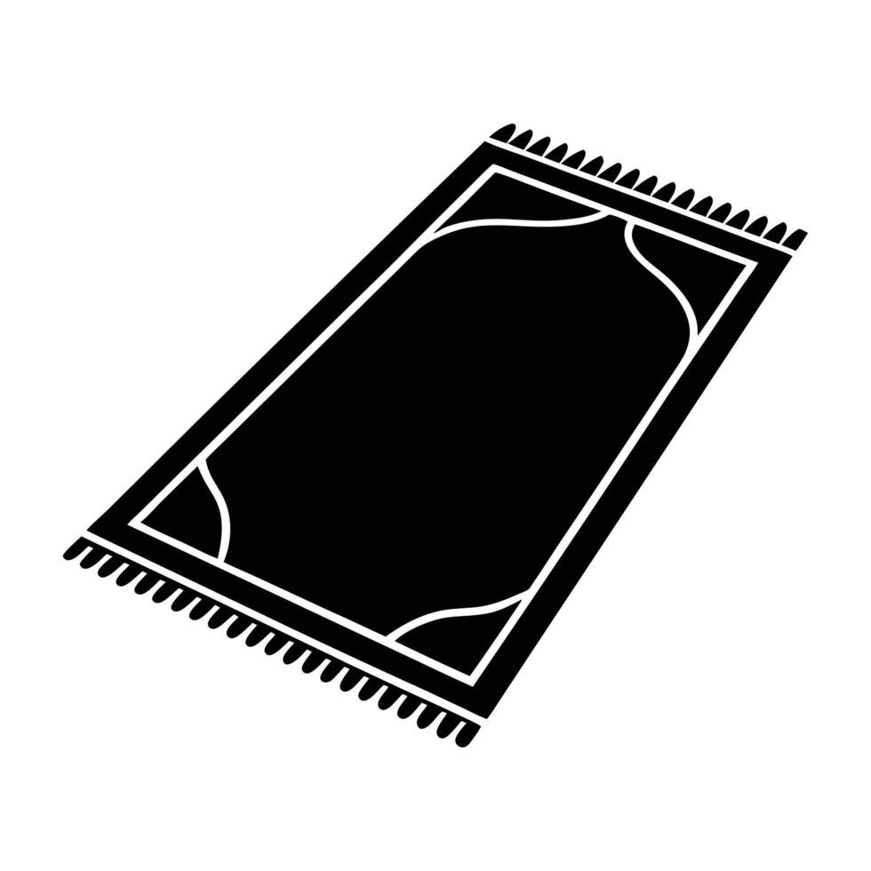 simple prayer mat silhouette on white background. vector