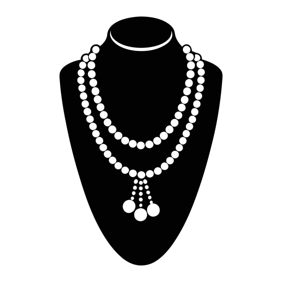 luxurious and elegant collection of pearl jewelry. vector