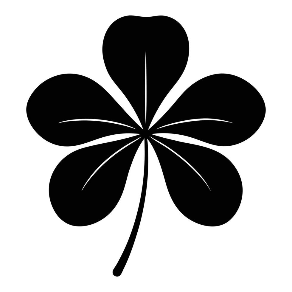 leaf clover icon black silhouette on white background vector