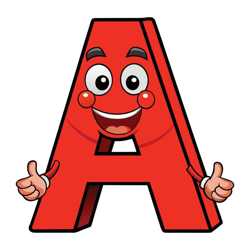 a cartoon letter with a smile. vector