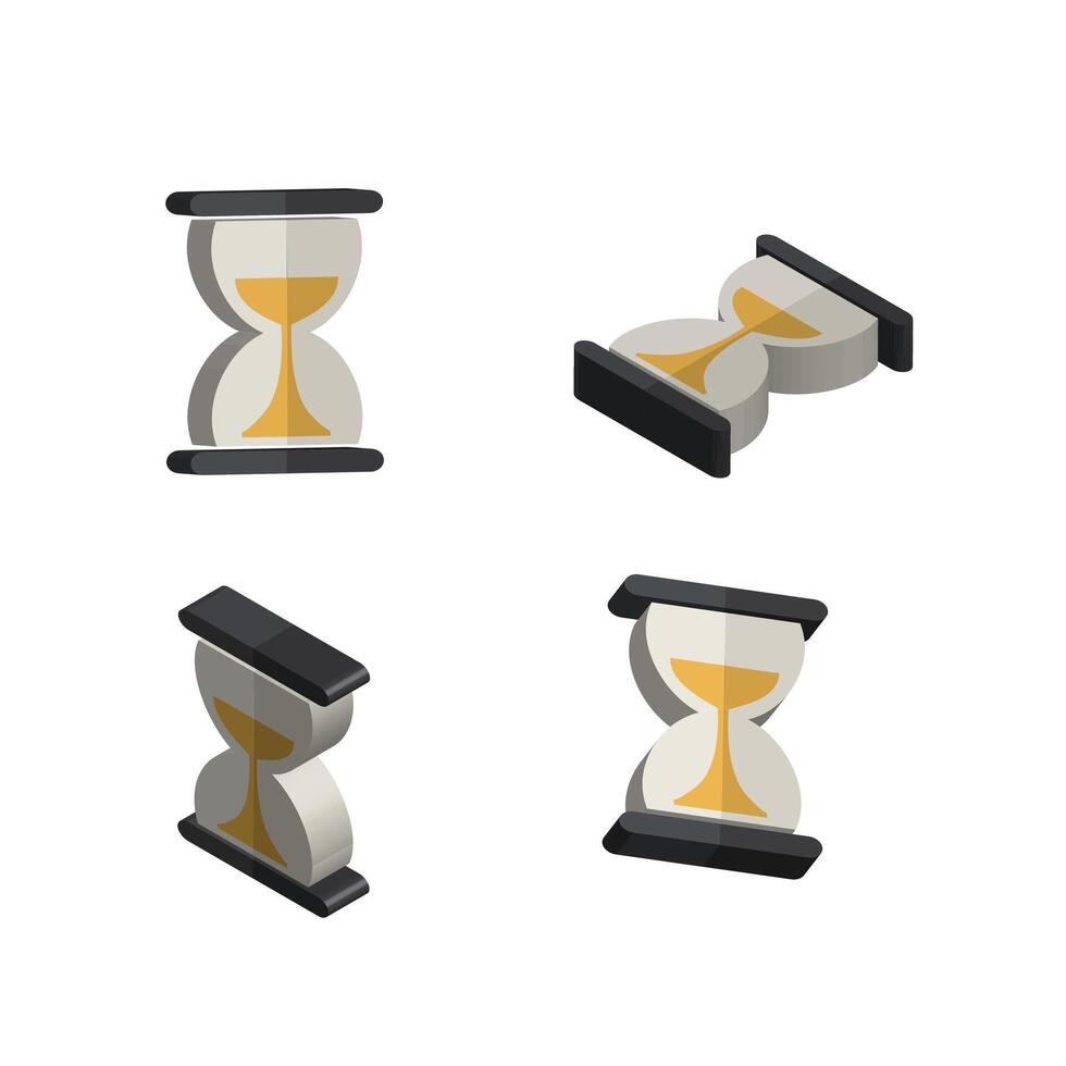 Four different types of hourglass icons vector