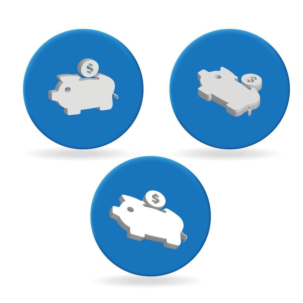 Piggy bank icon set illustration vector