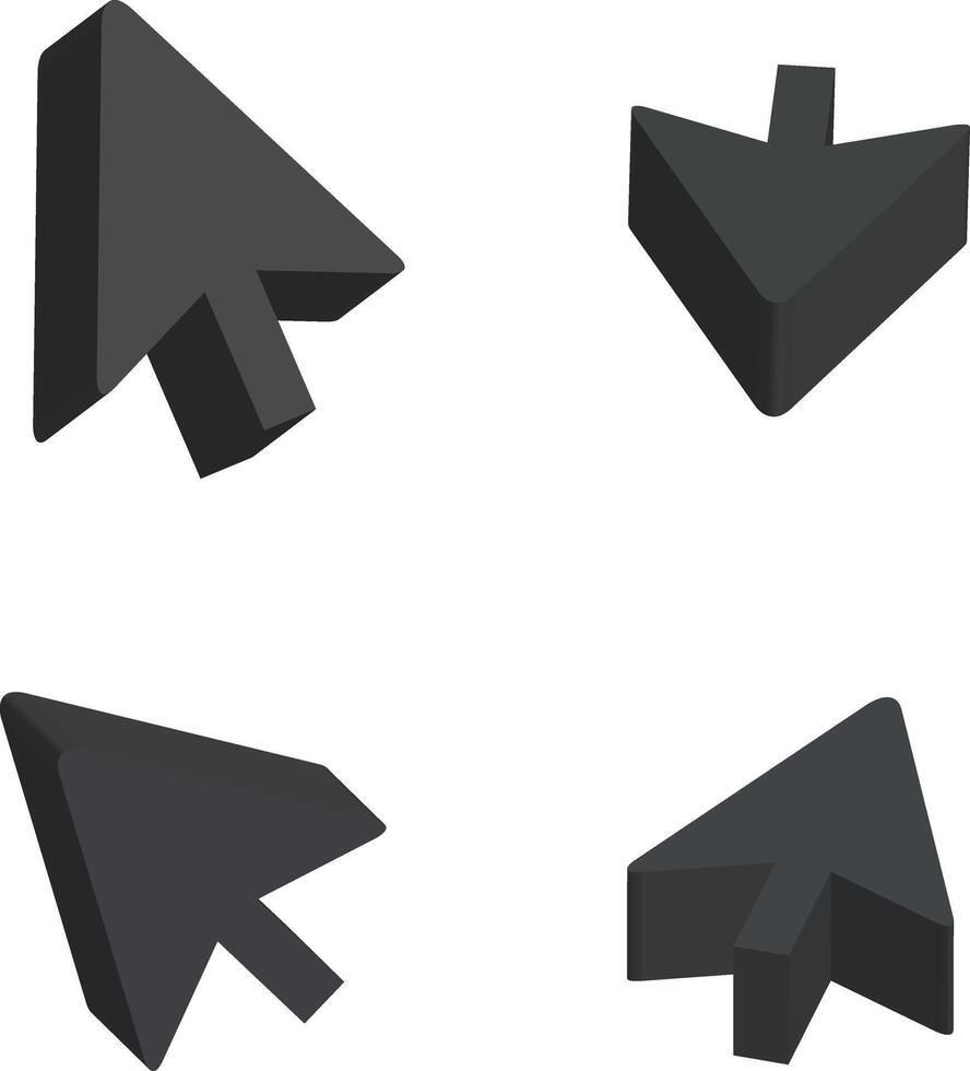 Four black arrows pointing in different directions vector