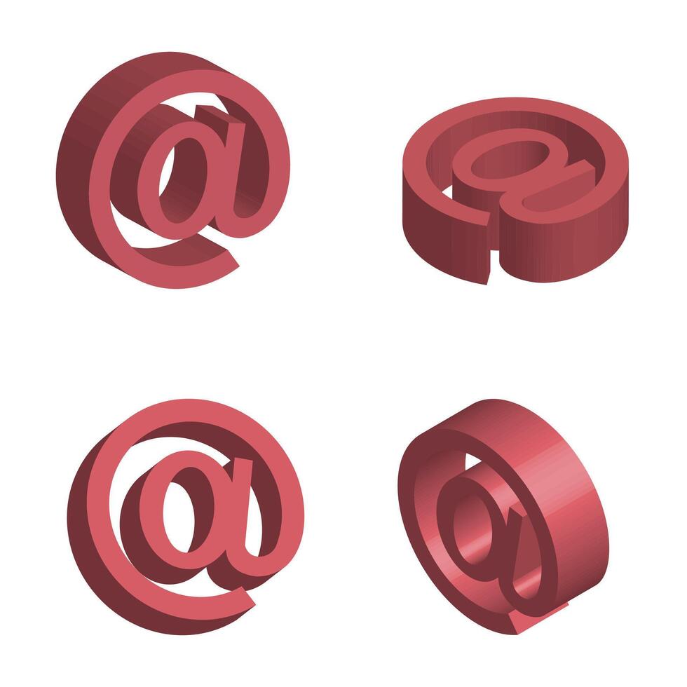 Four different email symbols on a white background vector