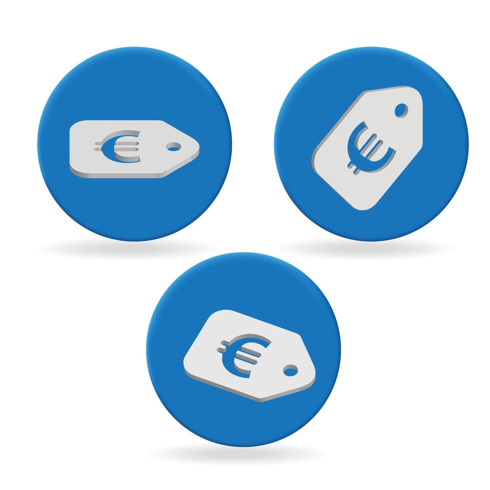 Euro sign icon set vector