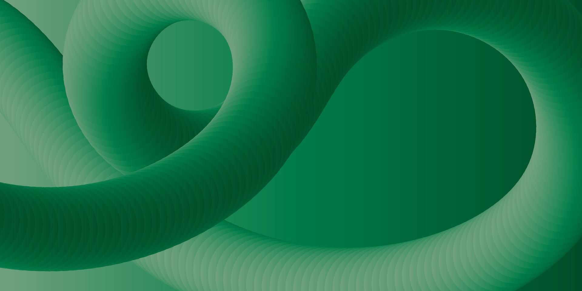 Abstract Green Swirling Tubes, 3D Render, Modern Design, Dynamic Curves, Smooth Surfaces, Gradient vector