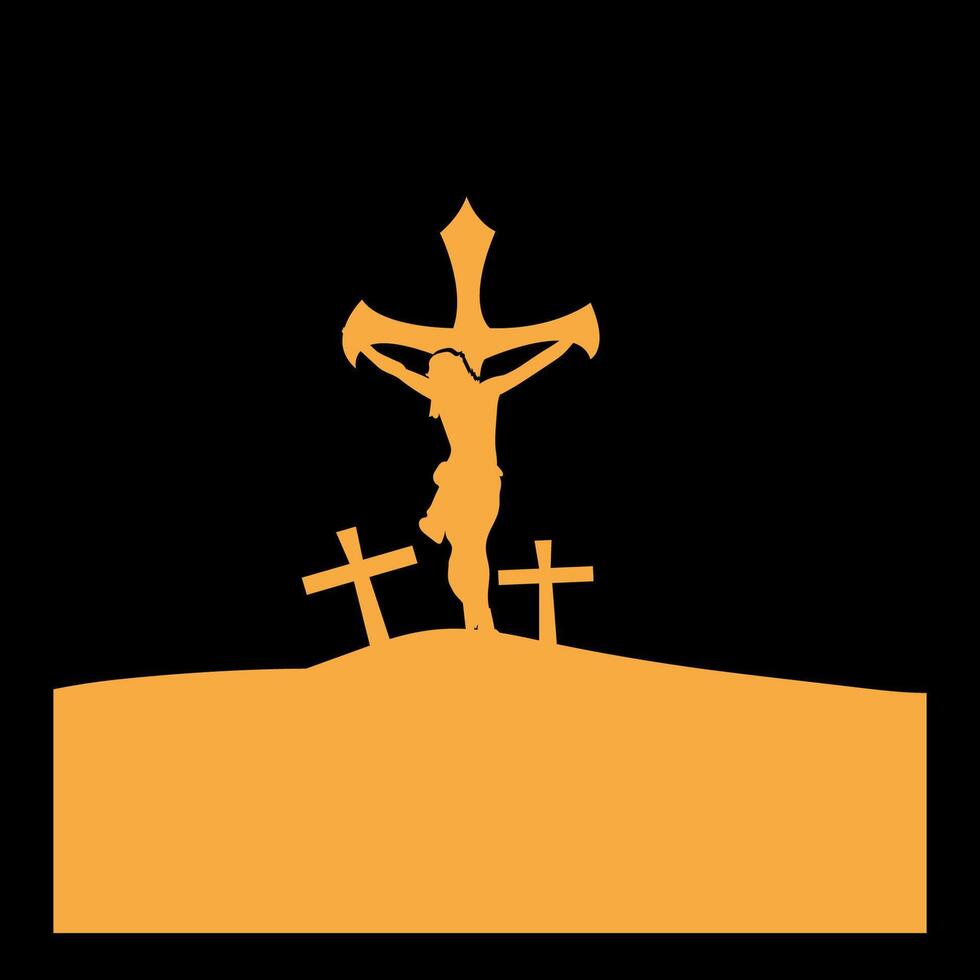 Crucifixion Silhouette Calvary Cross, Jesus, Tomb, Graves, Easter vector