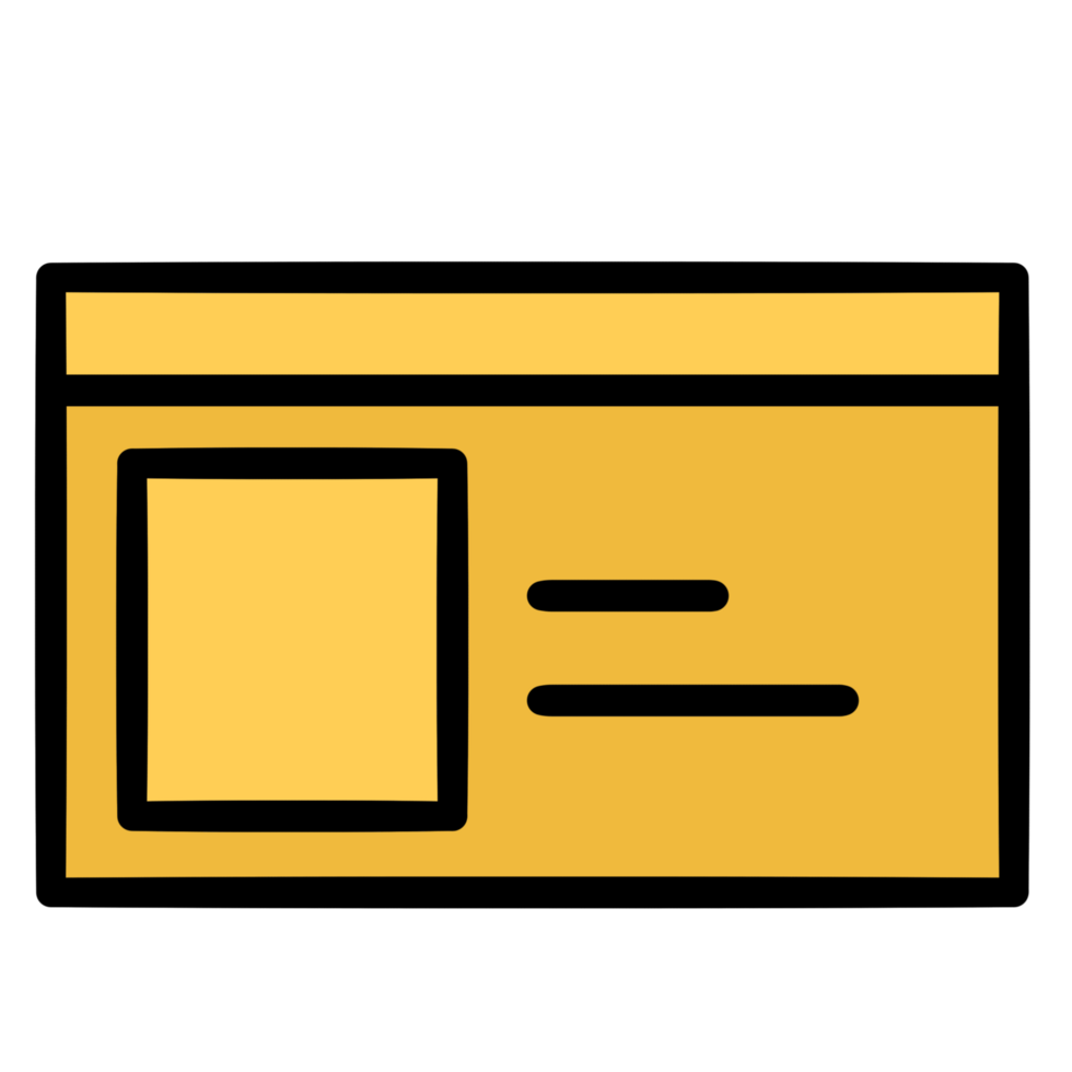 A yellow card with a black border png