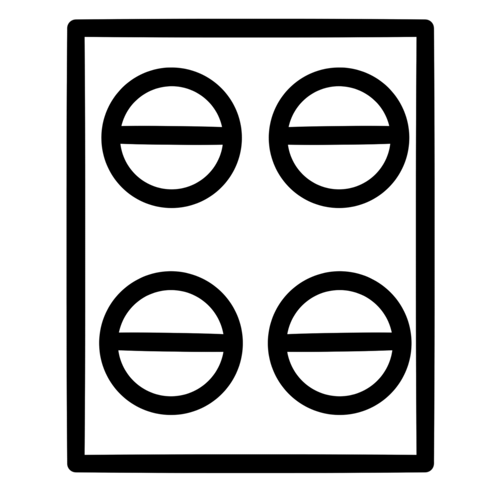 A black and white image of four circles png
