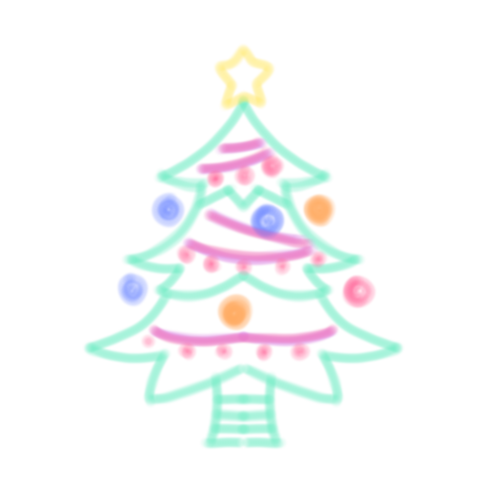 A christmas tree with colorful decorations on it png