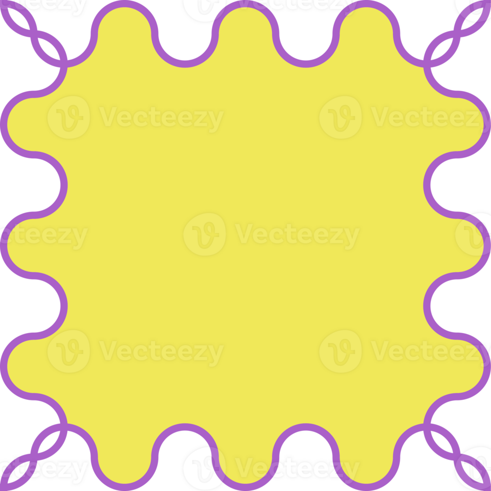 Abstract Border Element A captivating design element featuring a yellow interior encircled by an elegant purple border, creating a unique and eye-catching visual png