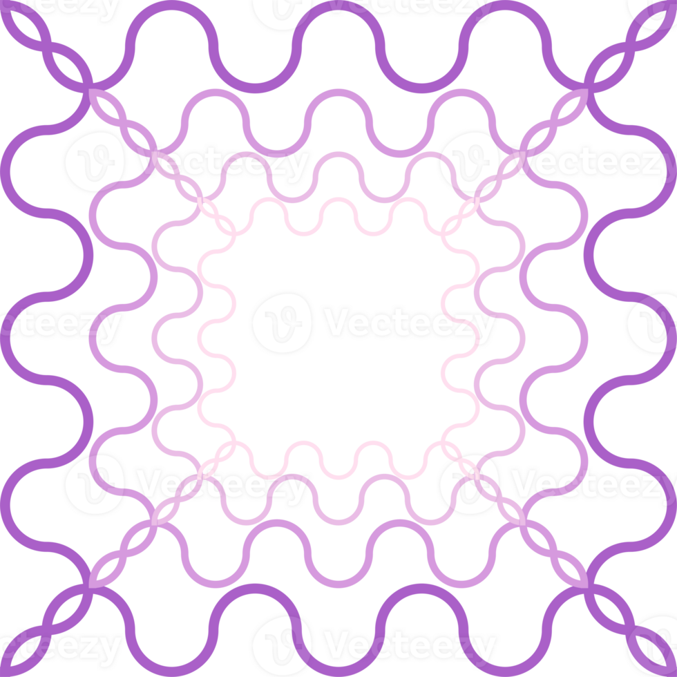 Intricate Purple Pattern An eye catching, symmetrical design of wavy, purple lines, creating a sense of elegance and visual intrigue. png