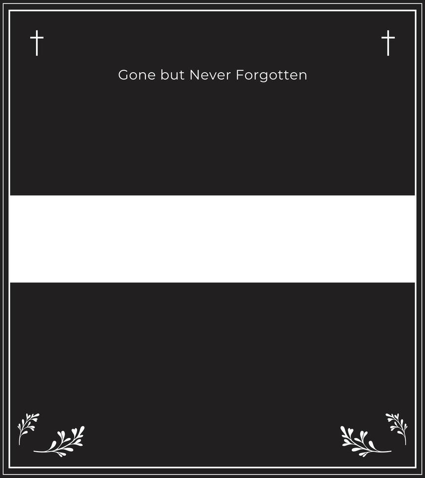 Gone but never forgotten Funeral Service Invitation Illustration with Text Field vector