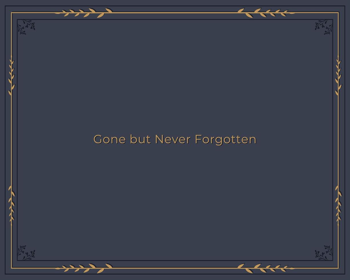 Memorial Service Invitation Illustration with Blank Area. gold color frame vector