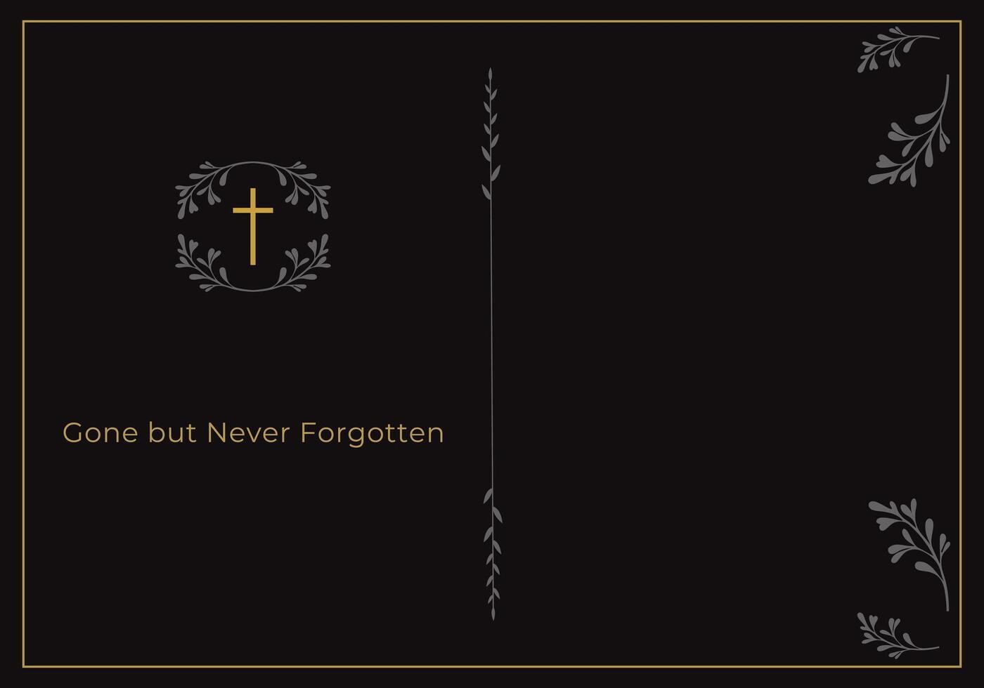 Gone but never forgotten. Digital Funeral Invitation Illustration with Space for Personal Text vector
