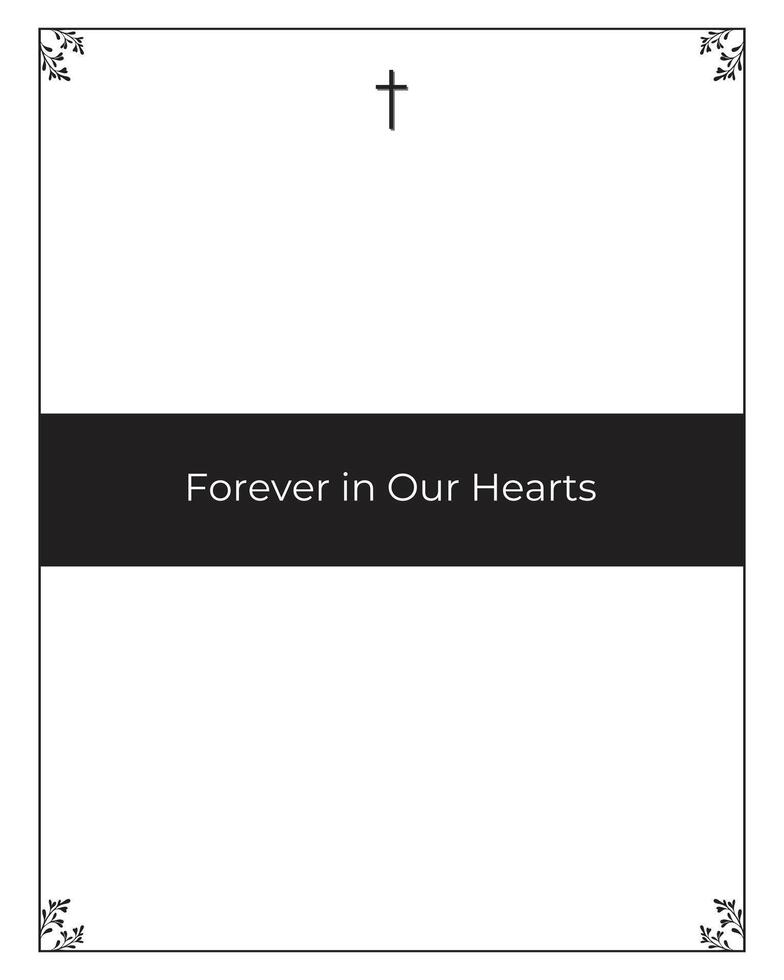 Digital Memorial Announcement Illustration with Empty Card for Text vector