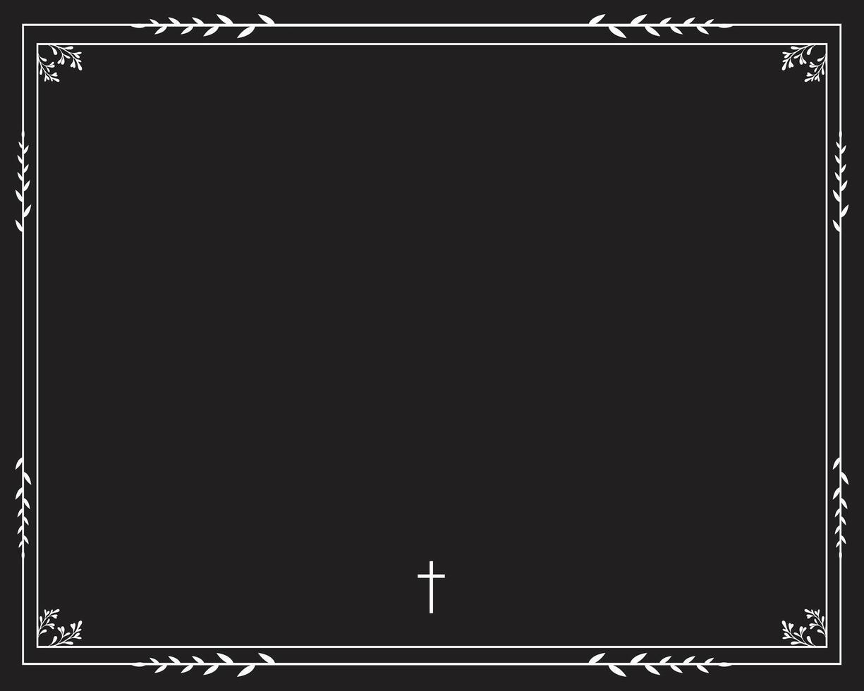Invitation to funeral with Text space and white frame vector