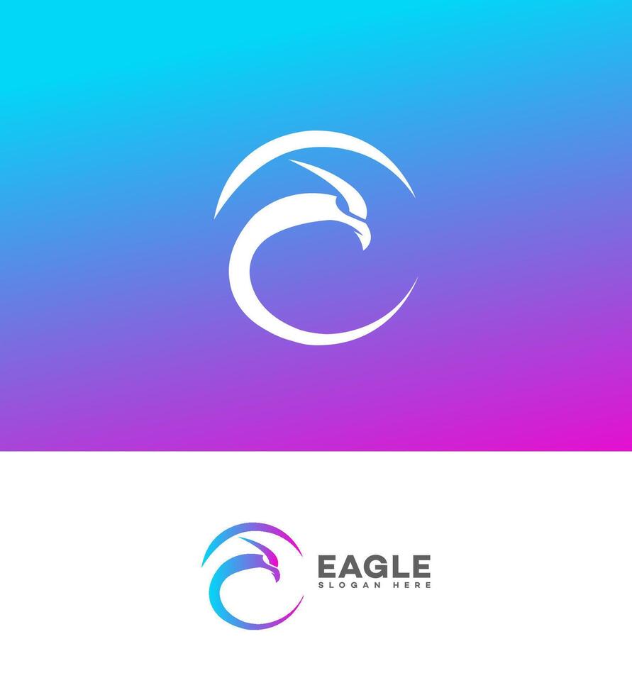 Abstract Eagle Head Logo Design Gradient, Circle, Bird, Symbol vector