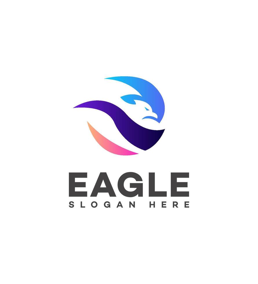 Abstract Eagle Logo Design Gradient, Bird, Wings, Circle, Symbol vector