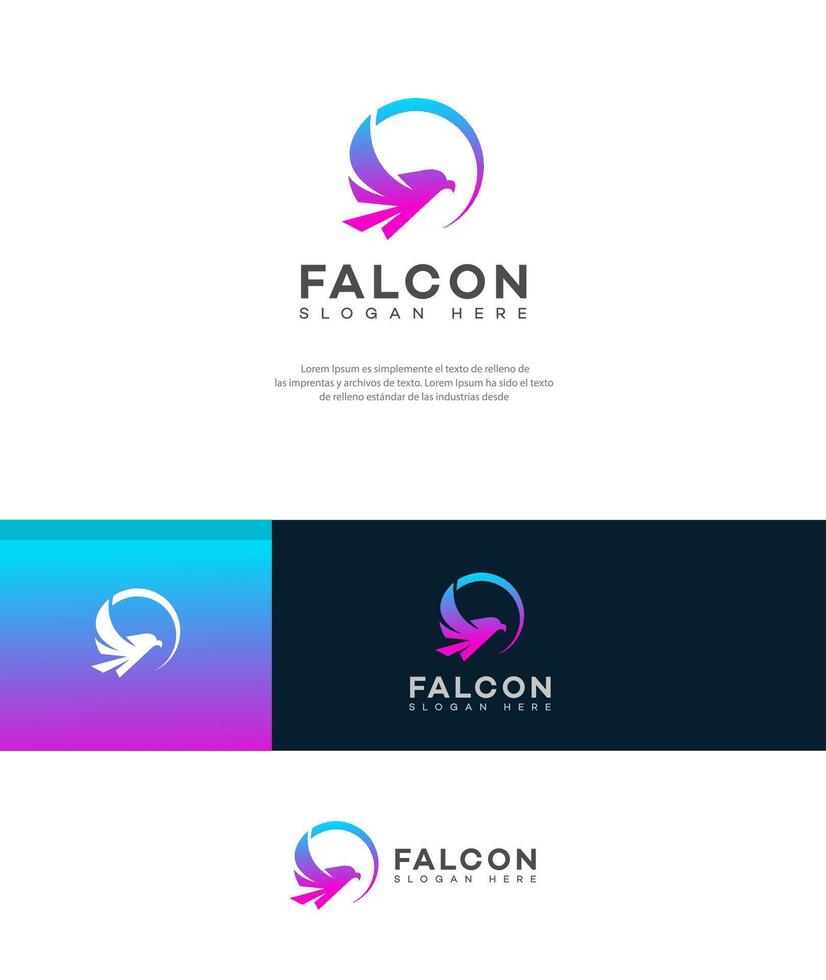 Falcon Logo Design Gradient, Circle, Bird, Branding, Abstract, Modern, , Icon, Graphic, Symbol vector