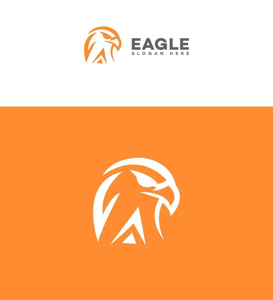 Abstract Eagle Head Logo Design, Orange Background, Brand Identity vector