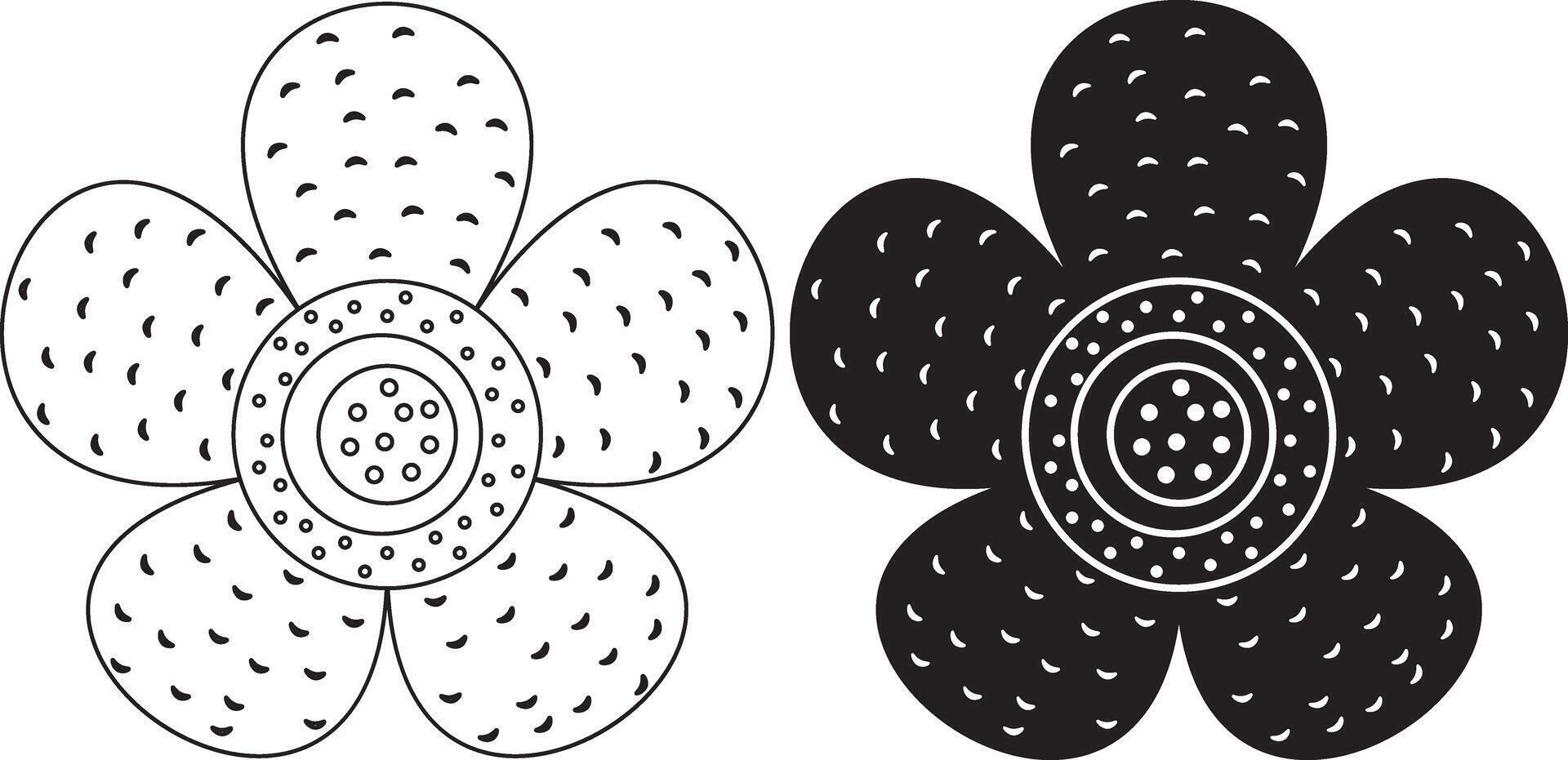 outline silhouette Rafflesia arnoldii flower icon vector