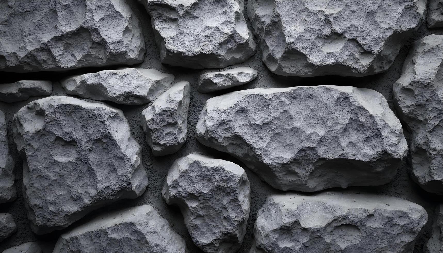 Close-up view of a gray rough rock face photo