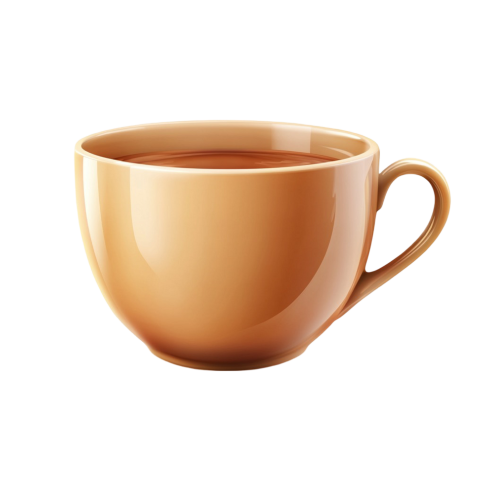 Golden mug isolated on transparent background png