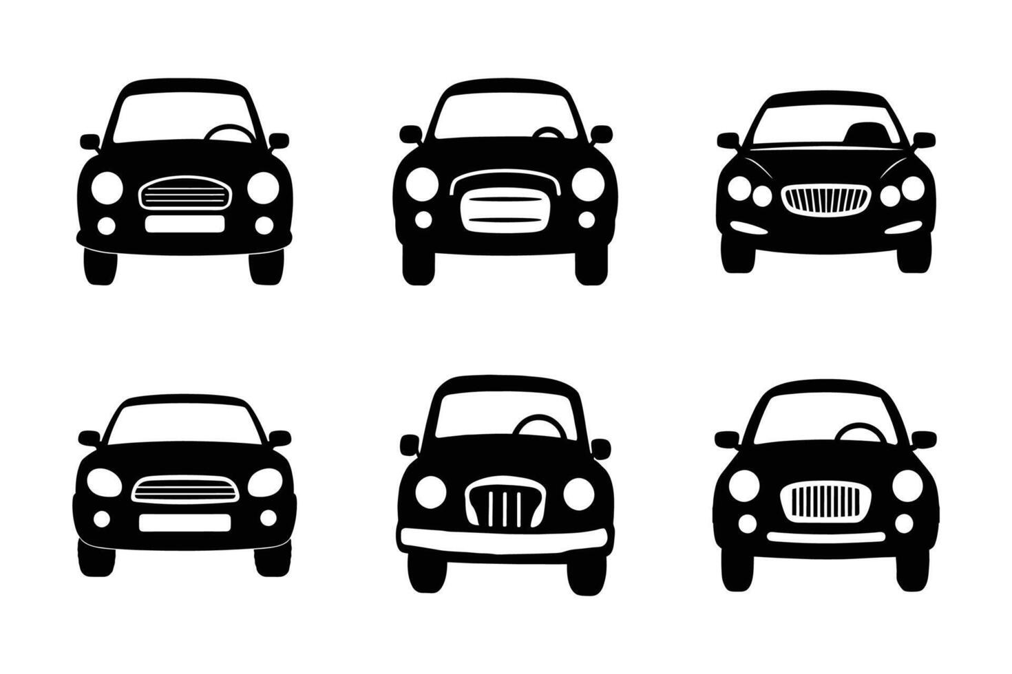 Modern car icon silhouette isolated in flat style vector